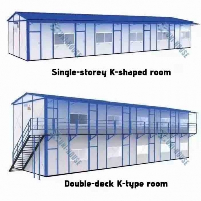 Casa prefabricada de estructura de acero ligera tipo K para sitio de construcción